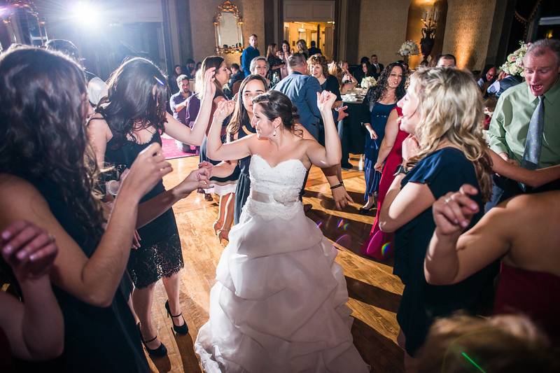 Bride dancing with her guests