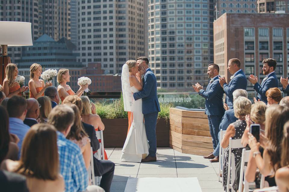 Rooftop wedding ceremony