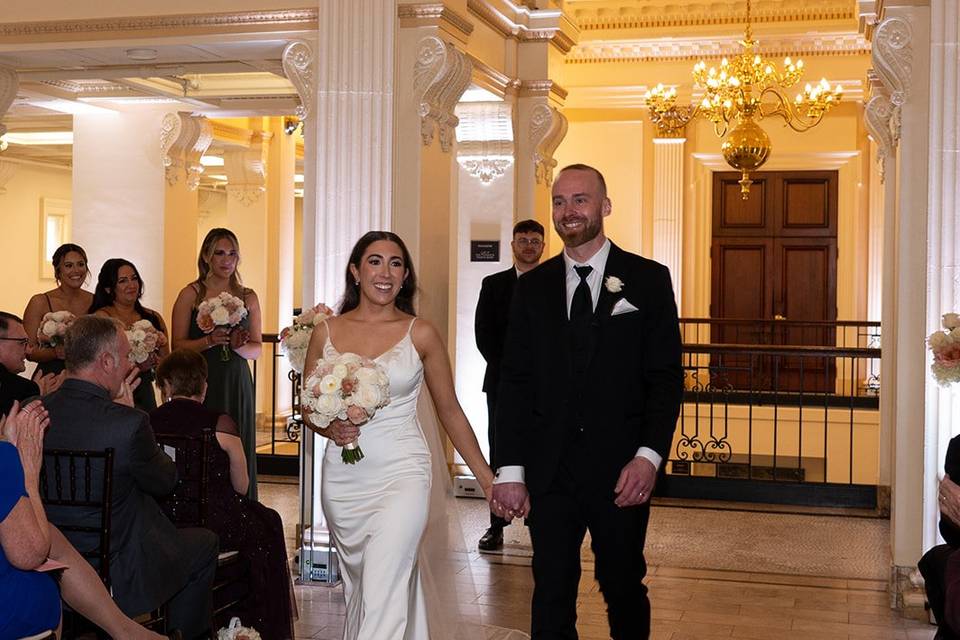 Newlyweds dancing