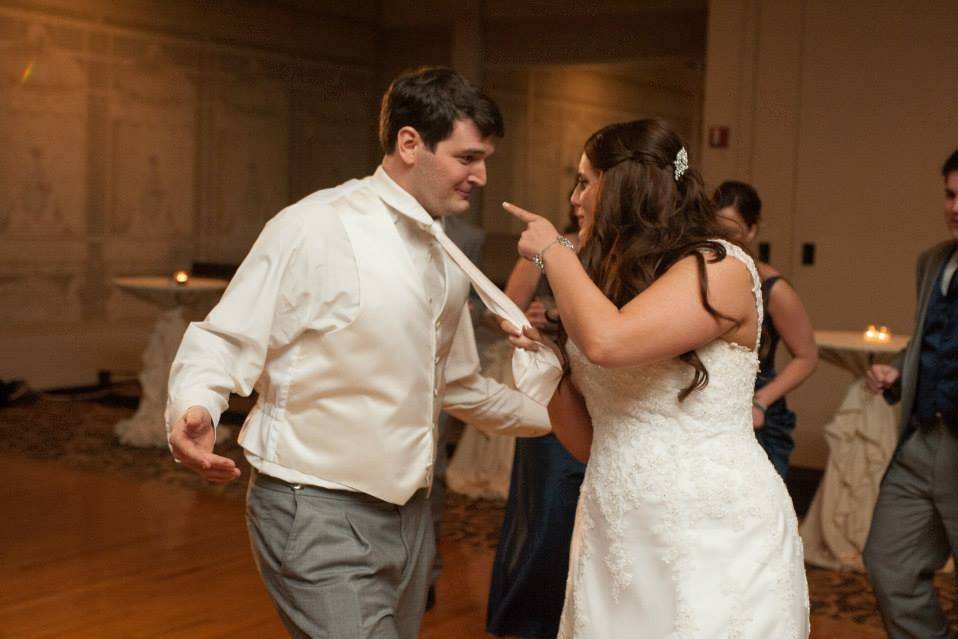 Newlyweds dancing