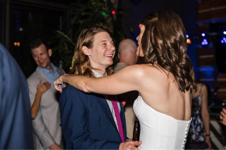 Newlyweds dancing