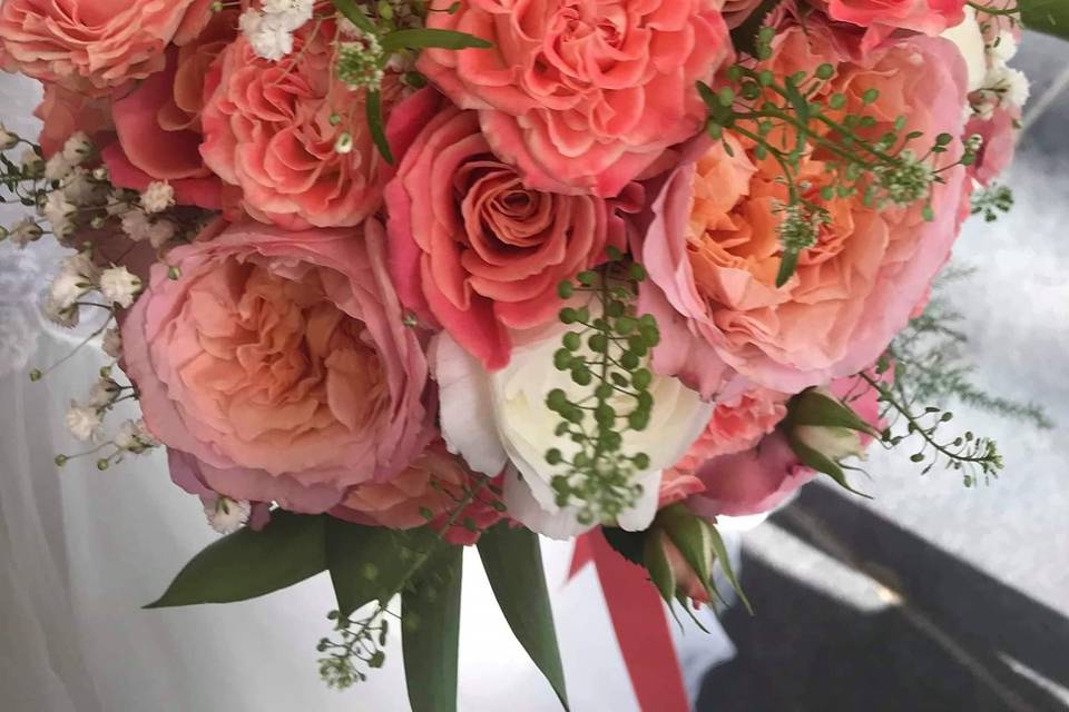 Coral Bridal Bouquet