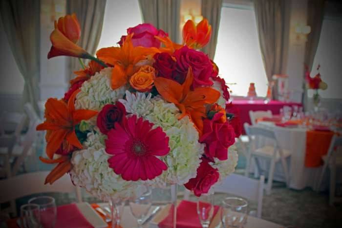 Orange and pink flowers