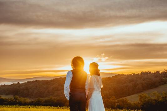 Couple's sunset portrait