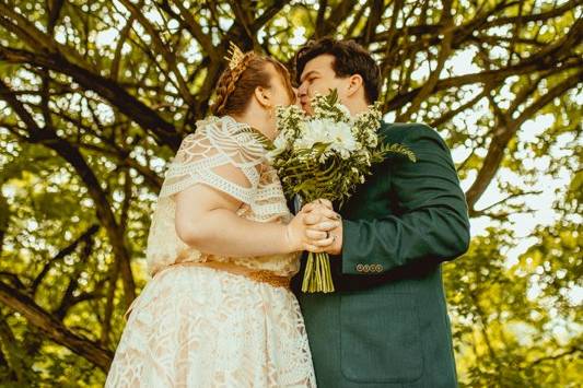 Garden couples portrait