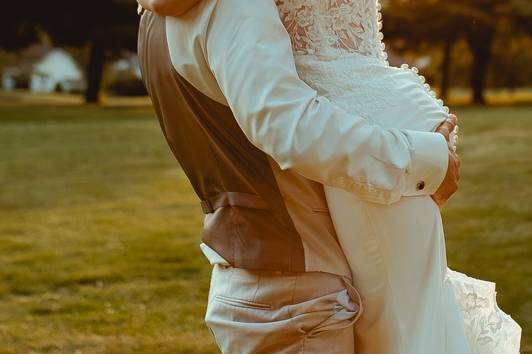 Sunset glow couple's portrait