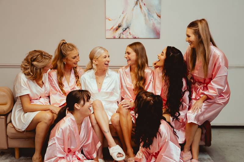Bridal party robe shot