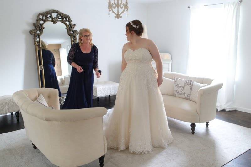 Bride getting ready