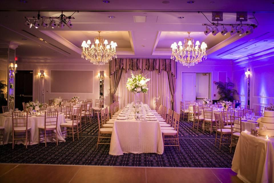 Indoor wedding reception area