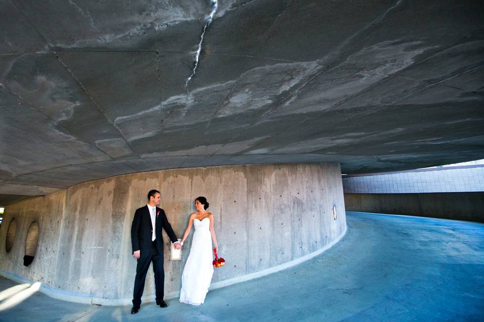 Indoor wedding reception area