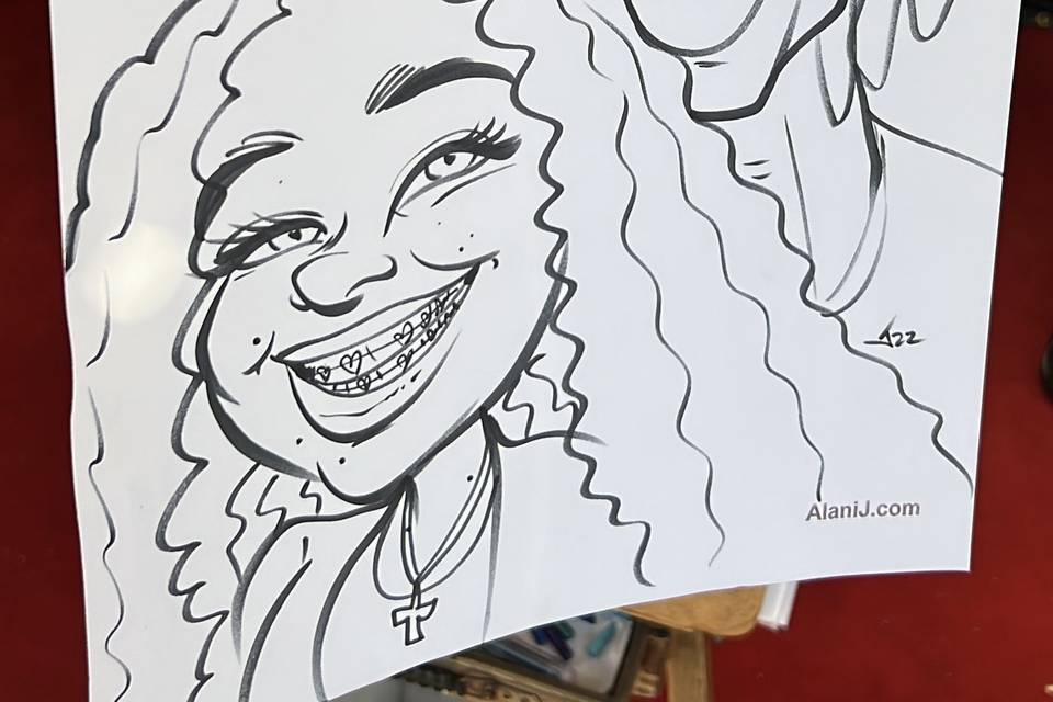 Couple with dreads caricature