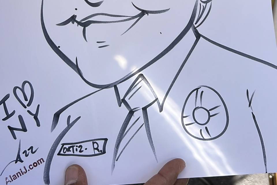 Cops get caricature drawn
