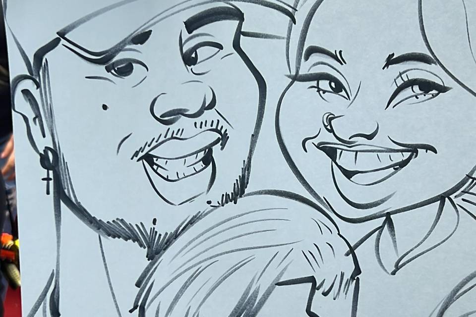Family of 3 caricature art