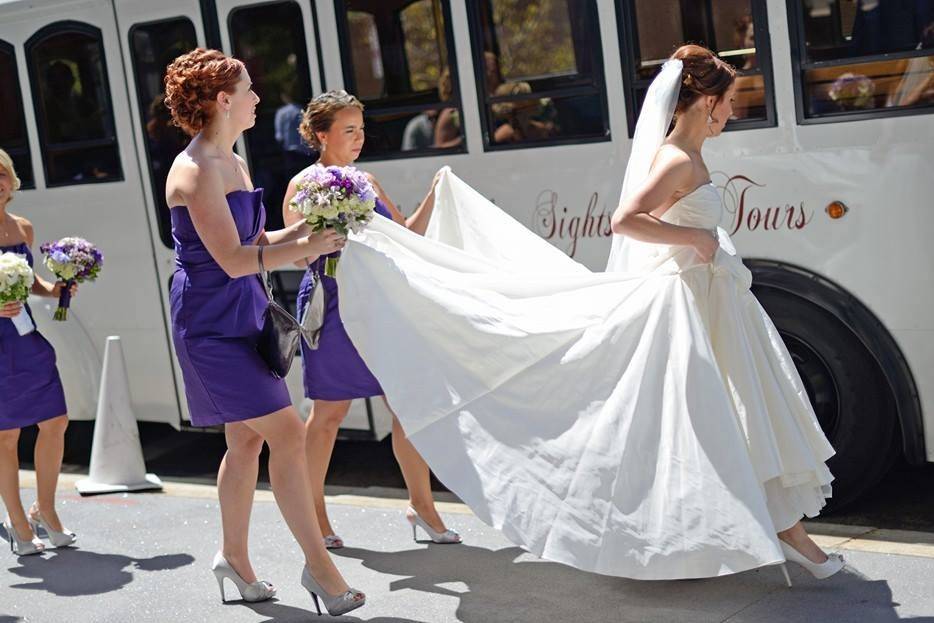 Assisting the bride