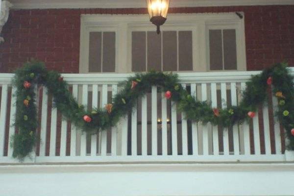 Garland on Banister