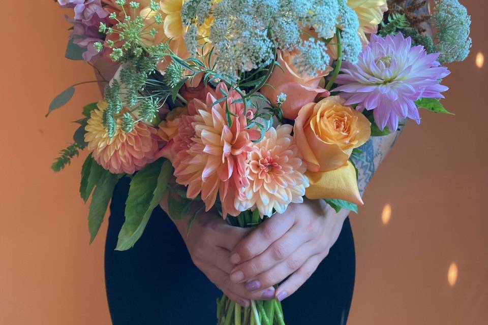 Orange bridal bouquet