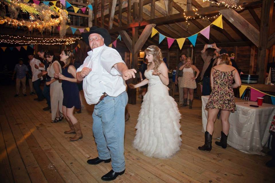 Bride dancing with the guests