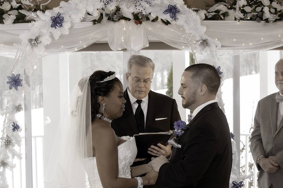 Leading the wedding ceremony