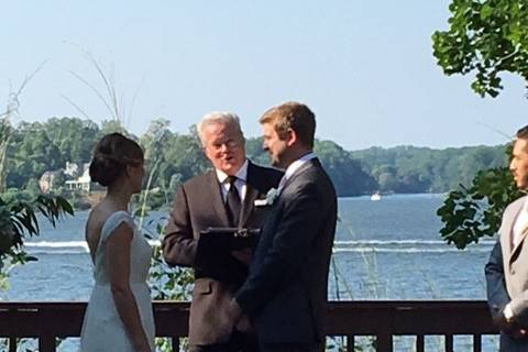 Leading the wedding ceremony