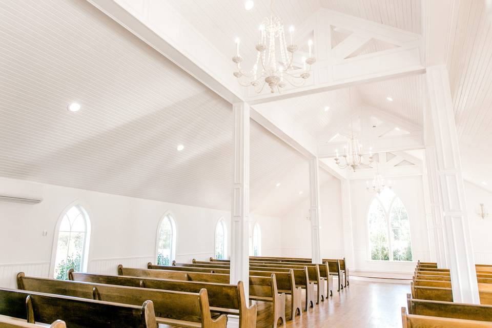 White chapel - indoor ceremony