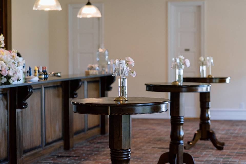 Bar area for cocktail hour