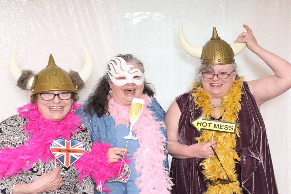 Viking hats and feather boas - DC Selfie Spot