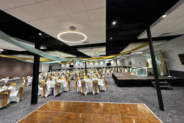 Full room with stage and dance