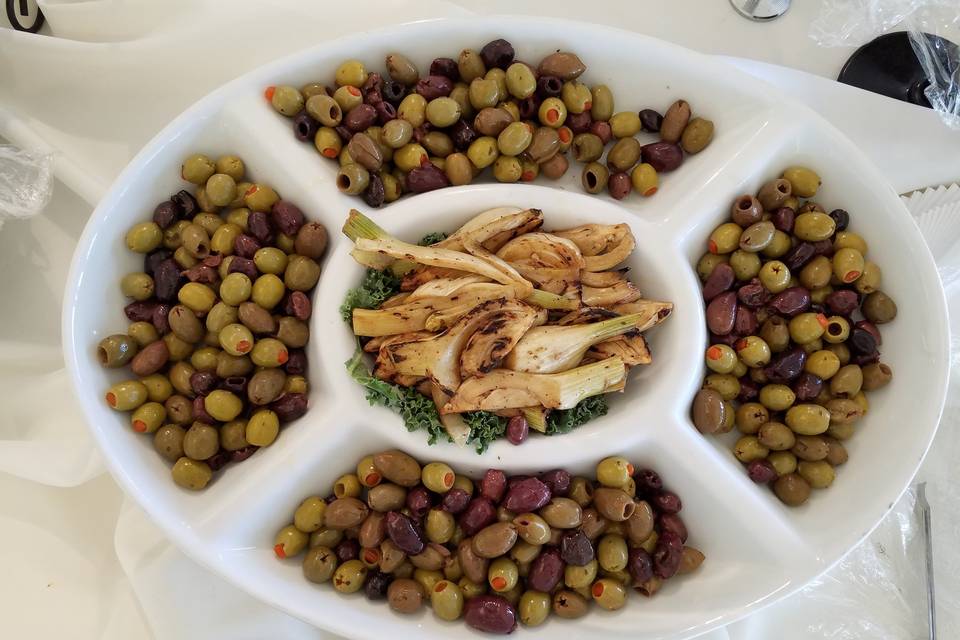 Assorted Mediterranean Olives and Grilled Fennel