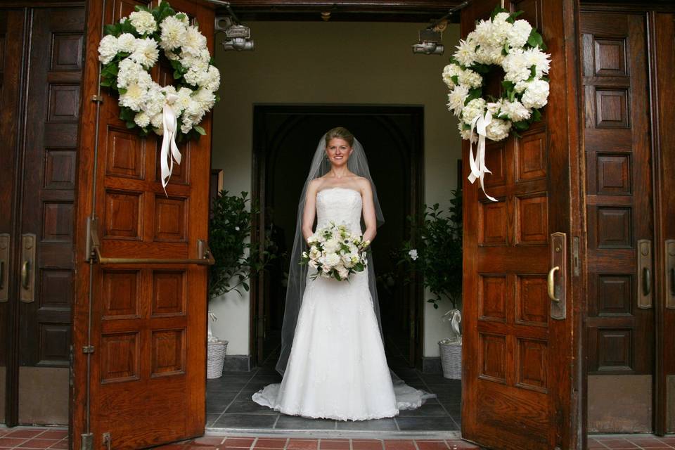 Faux Wreaths for the Entrance