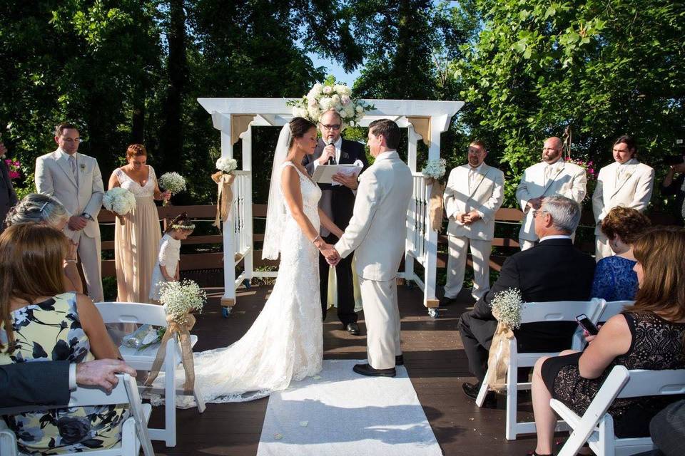 Outdoor wedding ceremony.