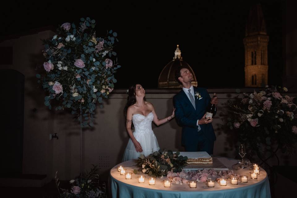 The cutting of the cake