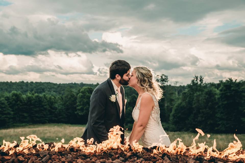 Couple sharing a kiss