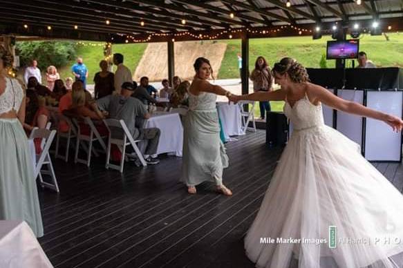 Bride dancing