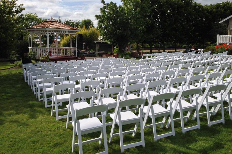 Outdoor wedding setup