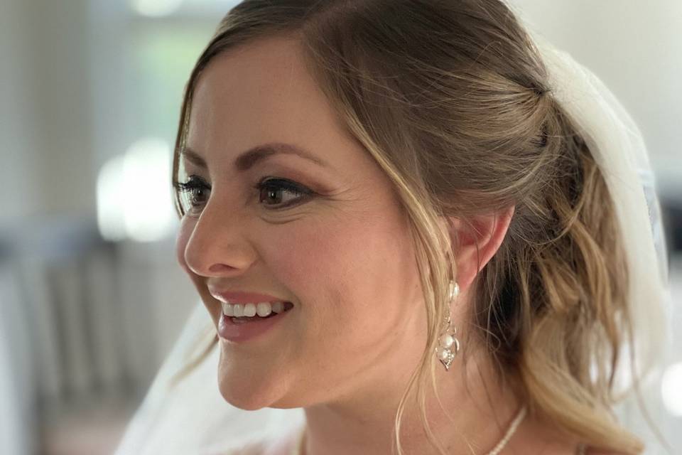 Bride smiling