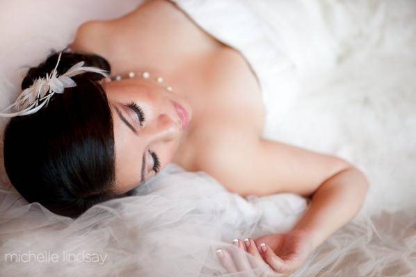 Bride laying down