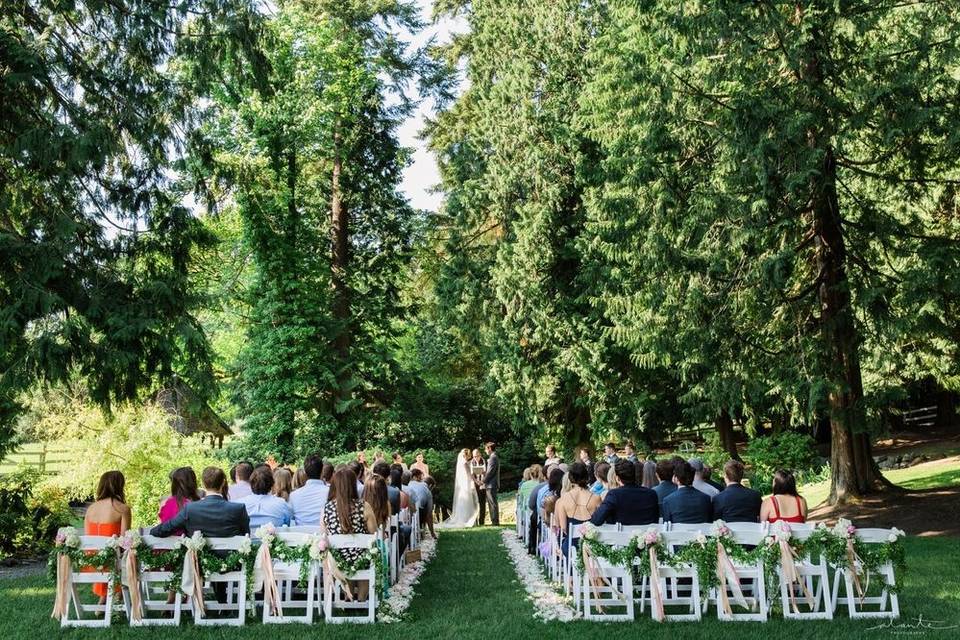 Wedding by the woods