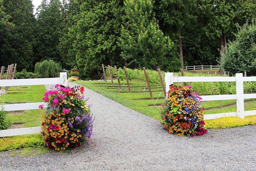 Floral decor by the entrance