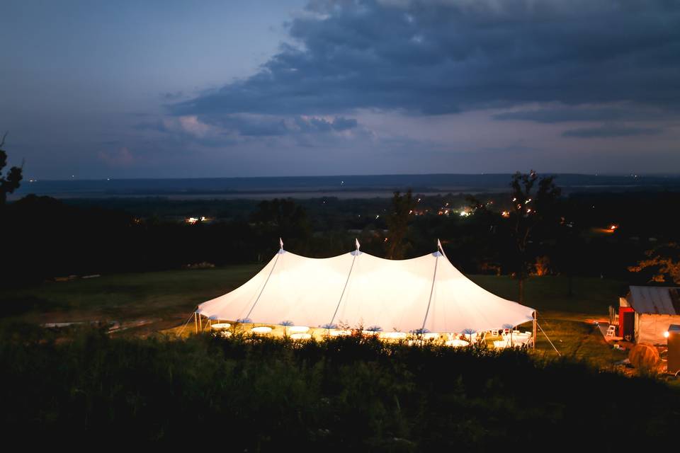 Far view of the tent