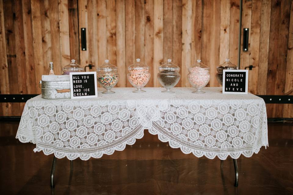 Sundae Bar set up.