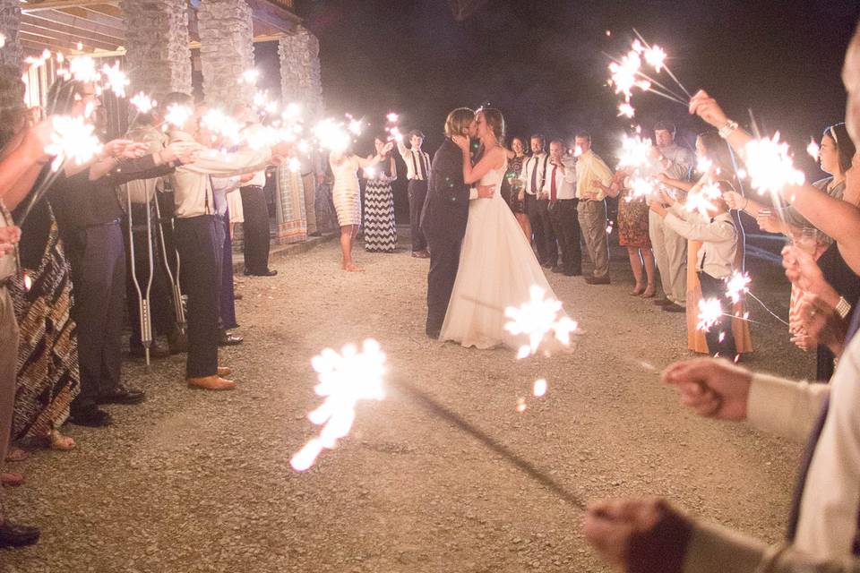 Wedding couple sparklers