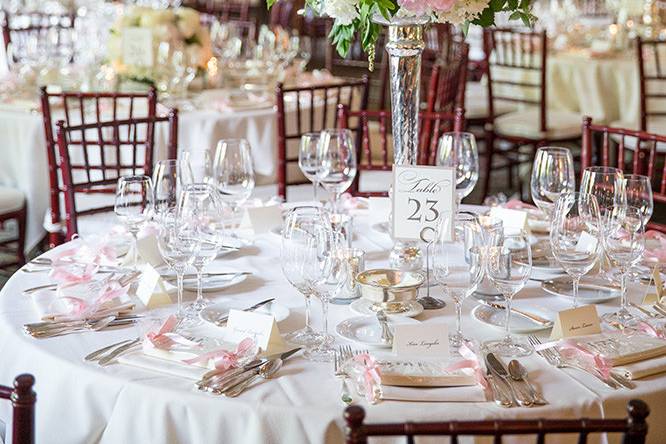 Table set up with centerpiece