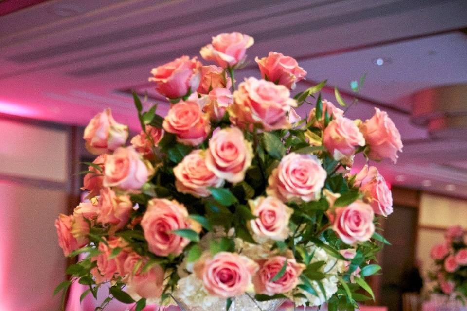 Table set up with centerpiece