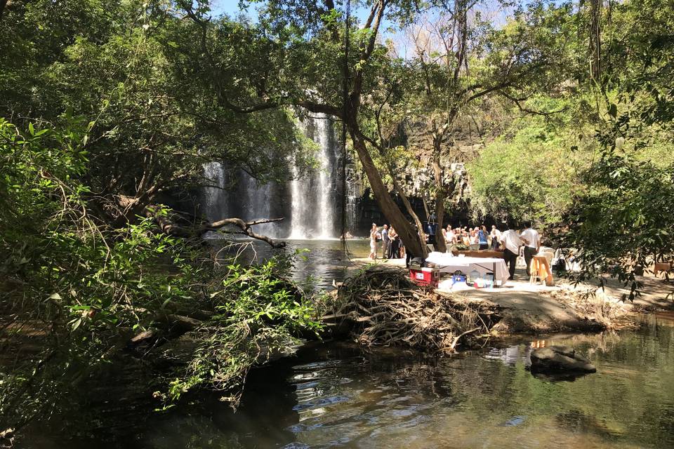 Ceremony by the waterfalls