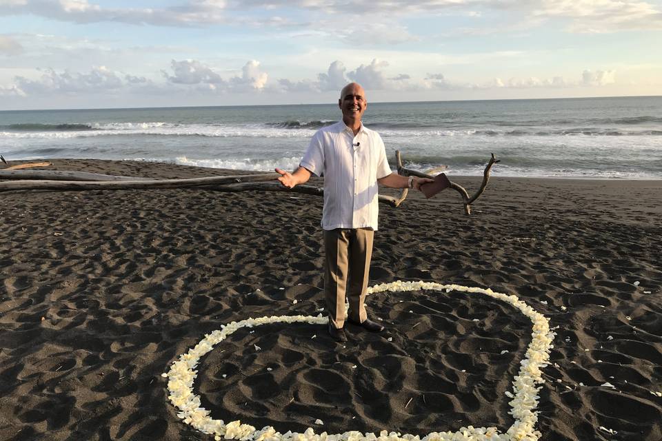 Wedding officiant at the beach