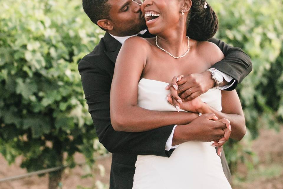 Couple in vineyards