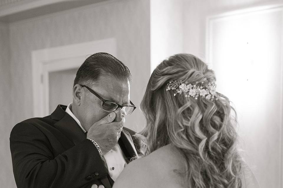 Dad helping the bride