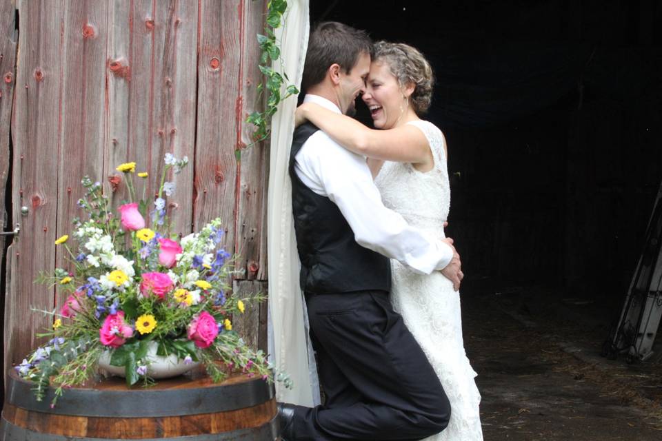 The bride and groom