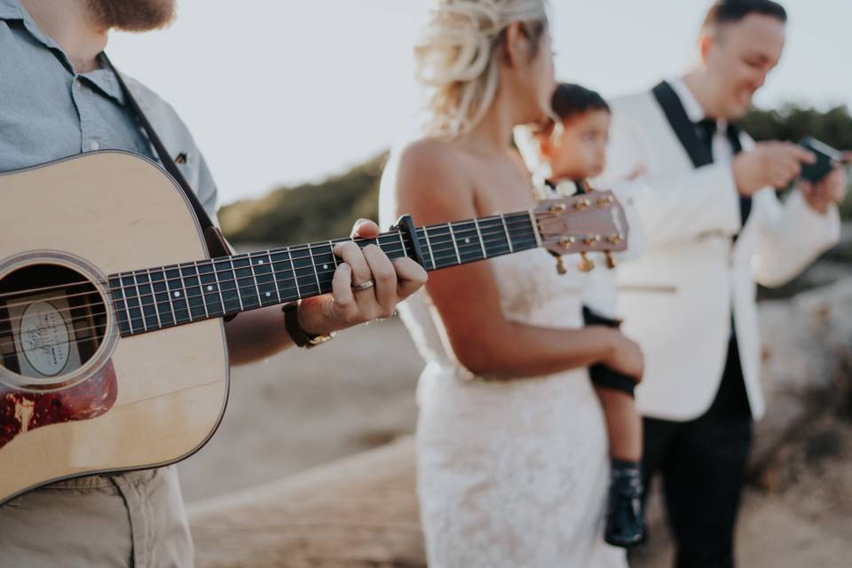 Alongside the newlyweds