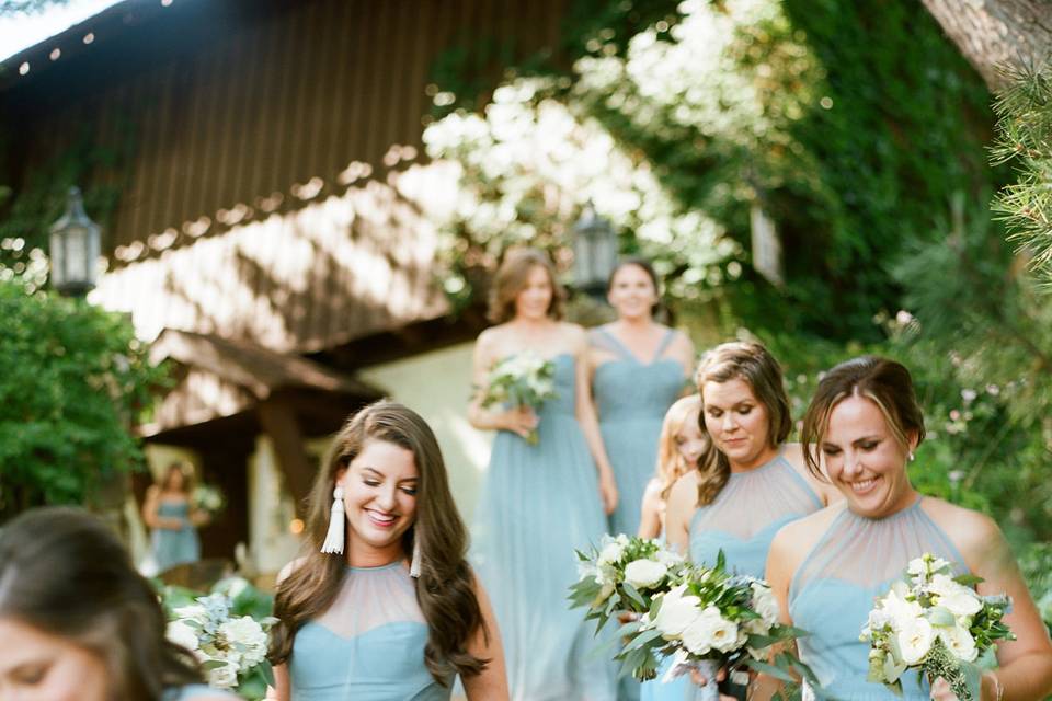 Bridesmaids in Blue